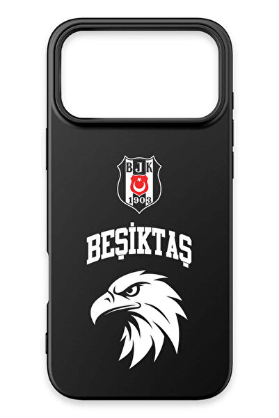 Beşiktaş iPhone 17 Pro Uyumlu Kolej Yazı Kartal Siyah Silikon Lisanslı Telefo...