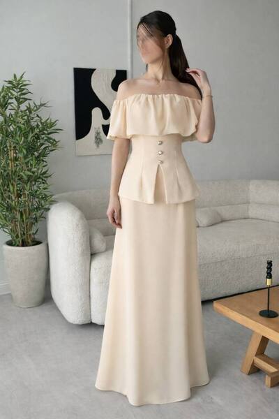 Bamah Soft beige long dress