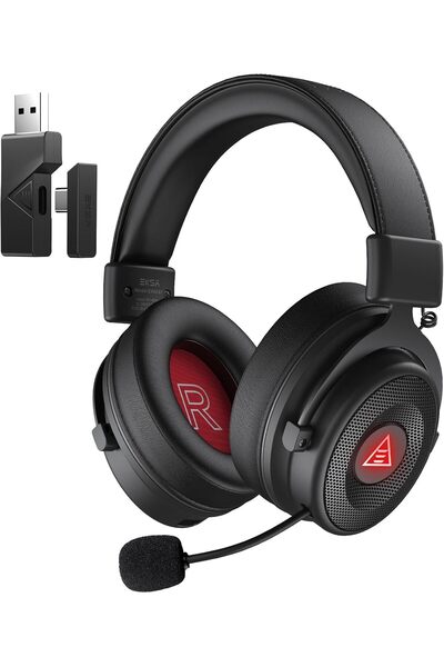 Eksa Wireless Gaming Headset with Microphone for PC, 7.1 Surround Sound, 20 m...