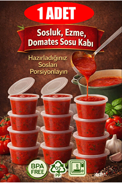 TUMU LIFE 1 Adet Sızdırmaz 120 ml Mini Saklama Kabı Sosluk Buzluk Kabı, Et Su...