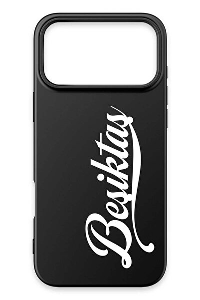 Beşiktaş iPhone 17 Pro Max Uyumlu El Yazılı Siyah Silikon Lisanslı Telefon Kı...