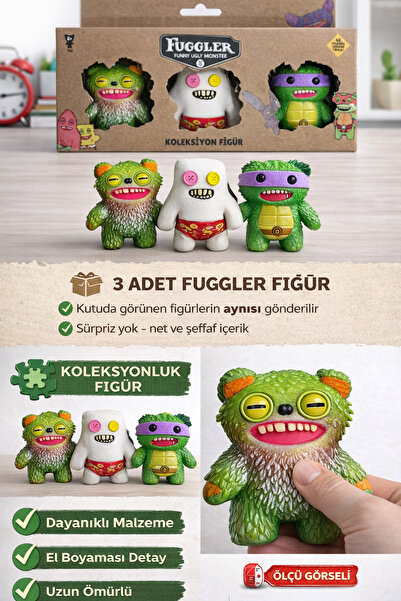 TOYFEST Fuggler Funny Ugly Monster 3’lü Koleksiyon Figür Seti – Renkli Komik ...