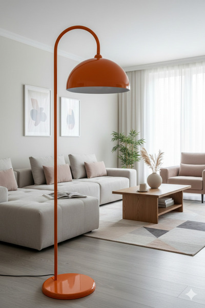 Emg DesiGn Lambader Turuncu Boya Hareketli Başlık Modern Dekoratif Oturma Oda...