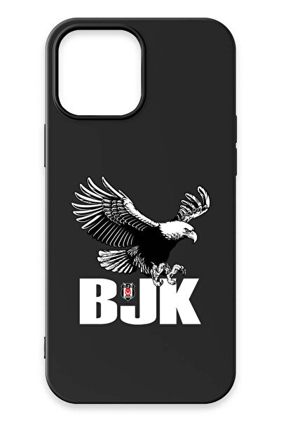 Beşiktaş iPhone 13 Pro Uyumlu Kartal BJK Siyah Silikon Lisanslı Telefon Kılıfı