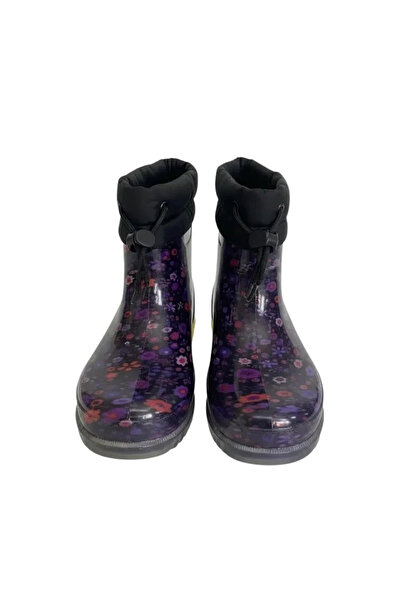 belixspor Konçlu Plush Flower Patterned Women's Rain Boots 36-40 Plum