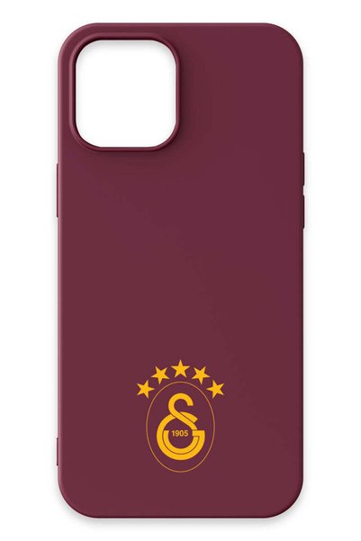 Galatasaray iPhone 12 Pro Max Compatible 5 Star Yellow Arma Claret Red Silico...