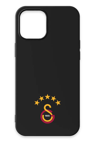 Galatasaray iPhone 12 Pro Uyumlu 5 Yıldız Arma Siyah Silikon Lisanslı Telefon...