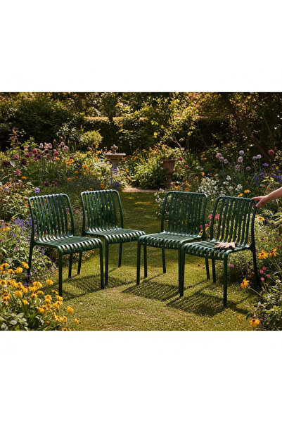 Asil Konsept 4 Adet Pastel Renkli Sert Plastik Çubuk Kolsuz Sandalye Kolçaksı...