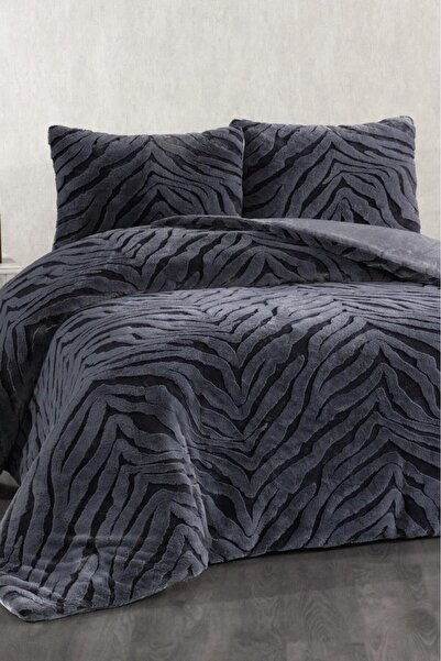 Çeyiz Diyarı Malaga Rabbit Hair Double Bedspread 220X240 Anthracite