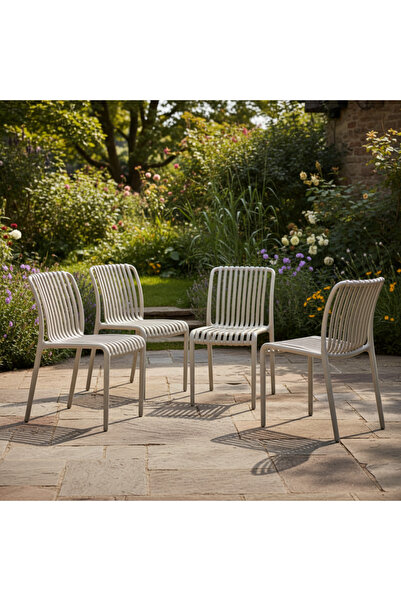 Asil Konsept 4 Adet Pastel Renkli Sert Plastik Çubuk Kolsuz Sandalye Kolçaksı...