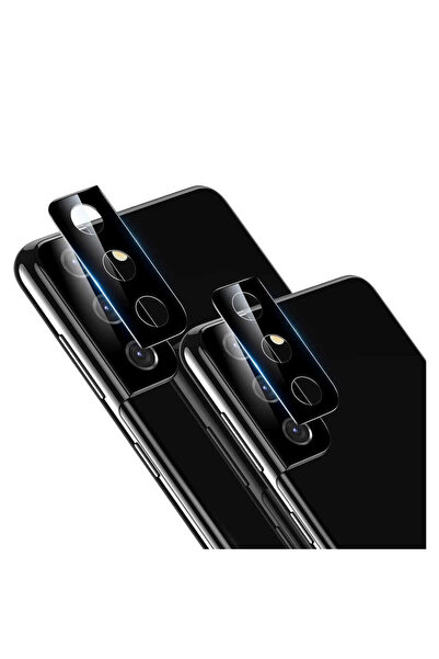 FLAMENKO فيلم زجاجي واقي للكاميرا متوافق مع هاتف Galaxy S21 Plus - أسود