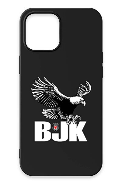 Beşiktaş iPhone 12 Pro Uyumlu Kartal BJK Siyah Silikon Lisanslı Telefon Kılıfı