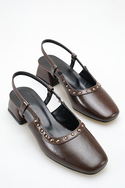 ich1one Pantofi de balerină cu toc din piele pentru femei Trieste – Toc de 5 ...