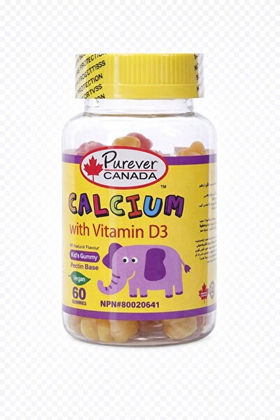 PUREVER Canada Calcium and Vitamin D3 for Children, 60 Candy Pieces