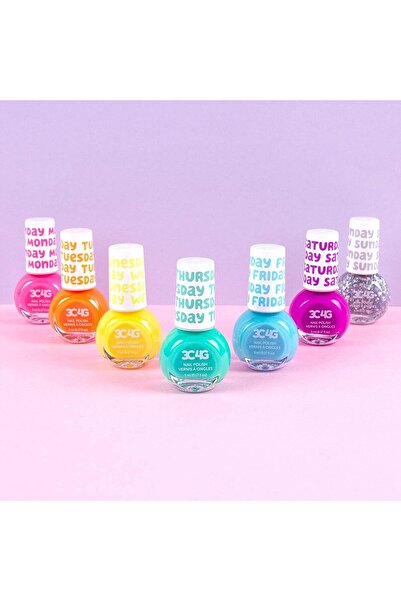 3C4G THREE CHEERS FOR GIRLS Rainbow Days Of The Week Nail Polish Multicolour