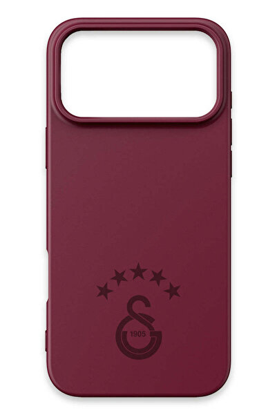 Galatasaray iPhone 17 Pro Uyumlu 5 Yıldız Bordo Silikon Lisanslı Telefon Kılıfı