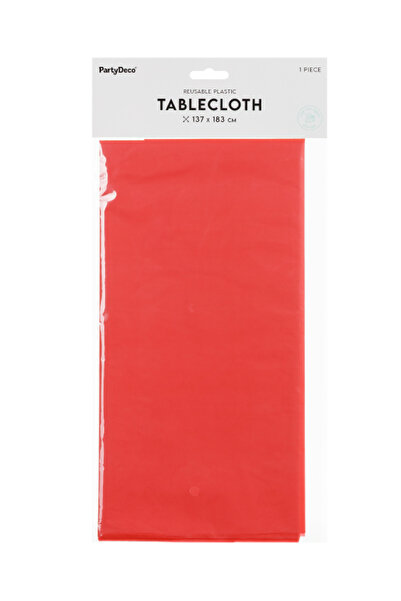 Partydeco Tablecloth Red 137×183 cm – Disposable Party Table Cover