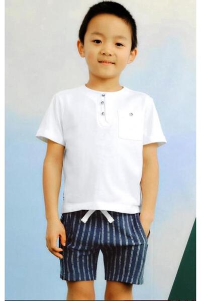 MAYORAL Boys' 3603 Striped Shorts & T-Shirt Set Gkm0133