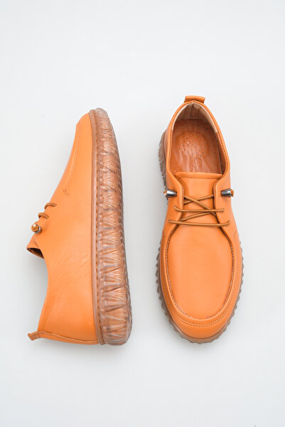 DELSOLERA حذاء نسائي كاجوال من الجلد الطبيعي بنعل طبي ذكي وأربطة