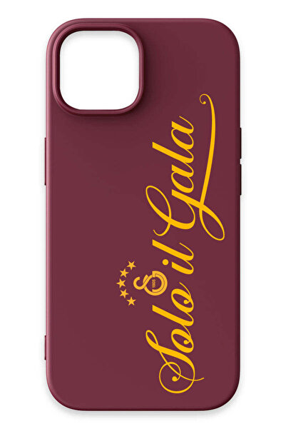 Galatasaray iPhone 15 Uyumlu Solo il Gala Bordo Silikon Lisanslı Telefon Kılıfı
