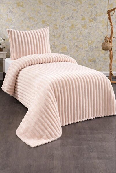 Çeyiz Diyarı Husă de pat individuală din pluș Granada, crem