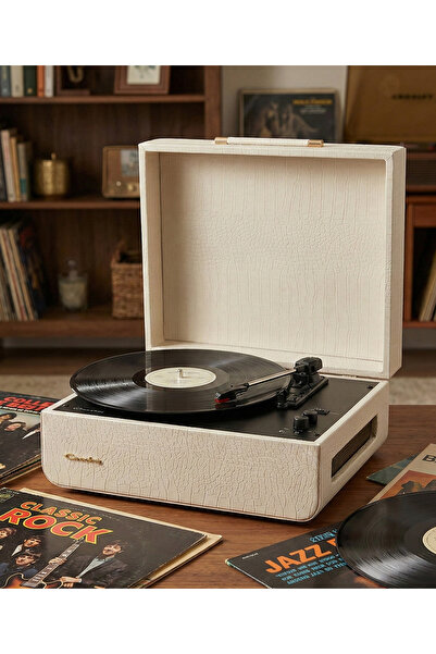 CROSLEY Mercury Timsah Desenli Bluetoothlu Çanta Pikap Plak Çalar (Pitch Kont...