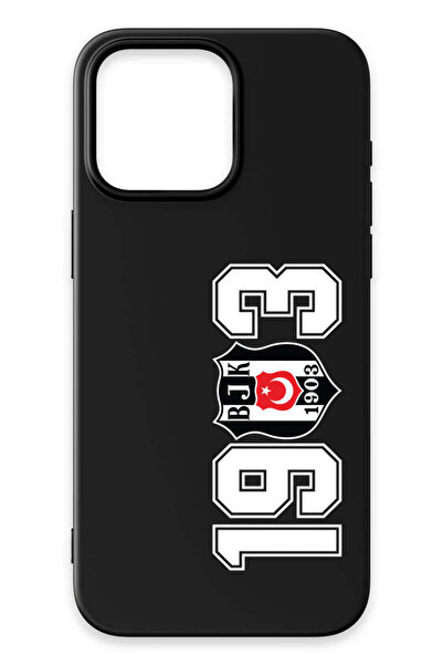 Beşiktaş iPhone 14 Pro Max Uyumlu 1903 Siyah Silikon Lisanslı Telefon Kılıfı