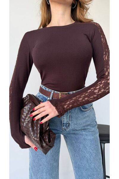 QBZ Stylish Lace Detailed Cotton Blouse