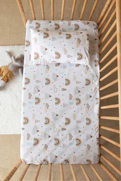 lizayn home 100% Cotton Ranforce Elastic Sheet Set 80X140 Sheet 35X45 Pillowcase