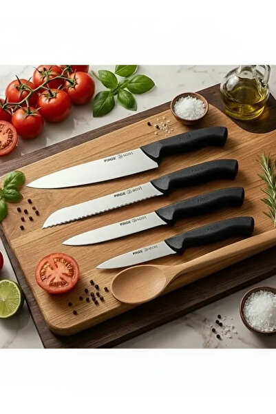 PİRGE Kaşık Hediyeli Yeni Ev Mutfak Bıçak Seti – 4 Parça