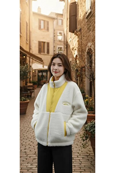 Ayliva Tekstil Peluş Kadın Mont Ceket
