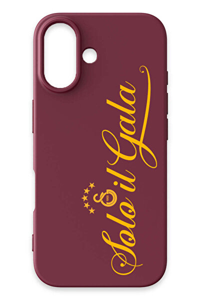 Galatasaray iPhone 16 Uyumlu Solo il Gala Bordo Silikon Lisanslı Telefon Kılıfı