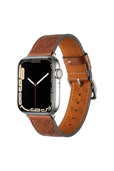 FLAMENKO Watch Ultra 49mm Compatible Krd-76 Pu Leather Band Strap Flmk- Brown