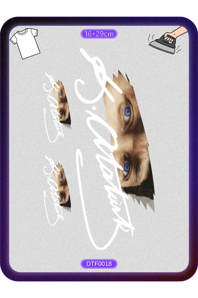 DYENOTE Kemal Atatürk İmza Kumaş Aplike Yama Ütü Ile Yapışan Transfer Kağıdı ...