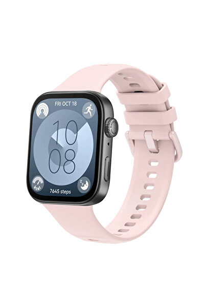 FLAMENKO حزام سيليكون كلاسيكي لساعة Huawei Watch Fit 3 Band Series - وردي