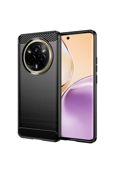 Techsuit Husă pentru Realme 14 Pro - Silicon Carbon - Negru