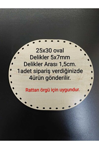 öyküdekor Ahşap Mdf İp Örgü, Rattan Örgü, Bambu Örgü İçin OVAL Tabanlık 25X30...