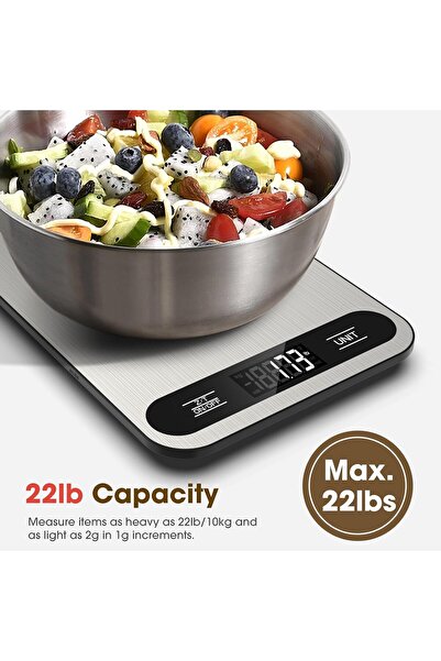 Arabest Food scale,22 pounds (about 10 kg) digital kitchen scale,with 6 tare ...
