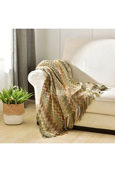 Arabest Tassel Design Blanket Polyester Multicolour 127x172centimeter
