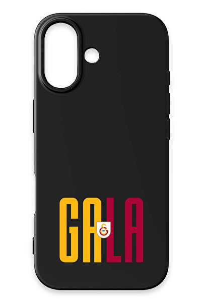 Galatasaray iPhone 16 Uyumlu GALA Siyah Silikon Lisanslı Telefon Kılıfı