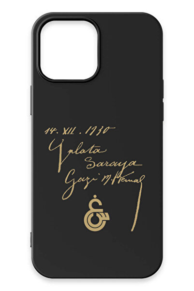 Galatasaray iPhone 13 Pro Uyumlu Atatürk İmza Siyah Silikon Lisanslı Telefon ...