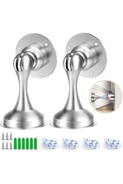 Arabest 2 Pcs Magnetic Door Stop, Door Stoppers with Catch 3M Self Adhesive/C...