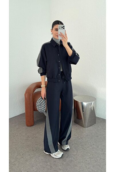 Oxygen Scarfs Rugel Tws Model Garnili Bomber Jacket Women's Top and Bottom Set