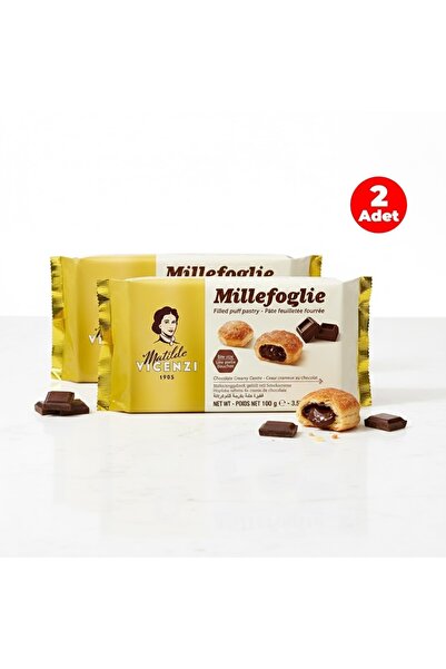 matilde vicenzi Millefoglie Çikolata Kreması Dolgulu Milföy Tatlı 100 g (2 ADET)