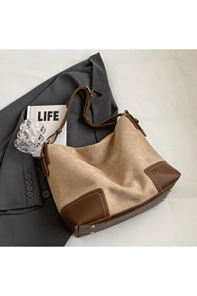 PriStyle Geanta Dama Shopper, din Piele Ecologica Tip Piele Intoarsa, 30x16x3...