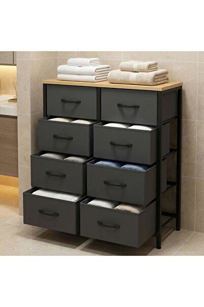 tridihome 8 Çekmeceli Raflı Şifonyer Çok Amaçlı Düzenleyici Dolap Yatak Odası...