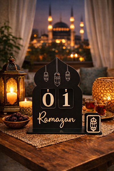 Stoneda Ahşap pleksi Ramazan Gün Sayacı Dekoru Ramazan Günü Sayma Takvimi 24c...