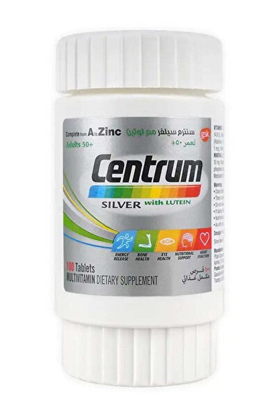Centrum Silver With Lutein, 100 Tablets, Specially formulated for Adults 50+