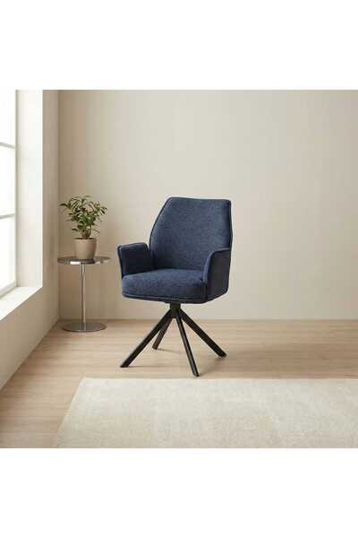 Arnohome مقعد مودرن المخملي بتصميم عصري وأرجل متفرعة باللون الأسود الملكي