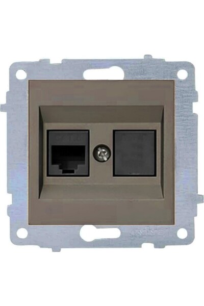 ENFE Grano Metallic Anthracite Cat6 Data Socket (Without Jack) Frameless
